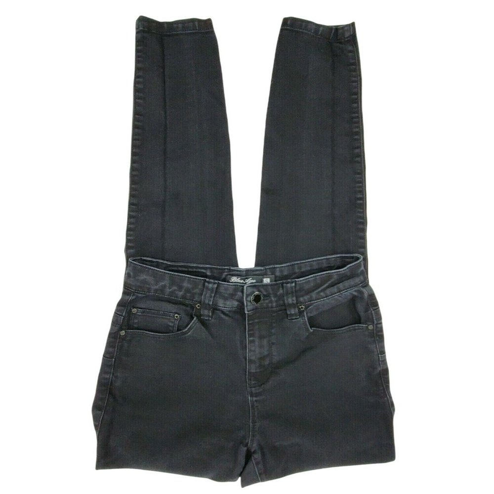Blue Age Womens Jeans sz 5 mid rise skinny black wash